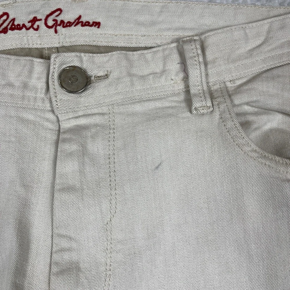 Robert Graham Tailored Kipling Jeans Mens 36 Off White Stretch Denim Pants